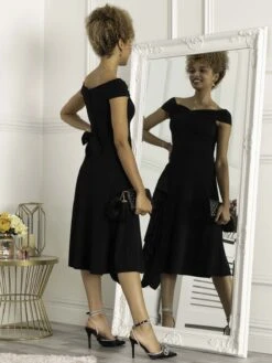 Desiree Frill Fit & Flare Dress, Black -DORIA Clothing Shop D5161 39 Black 4