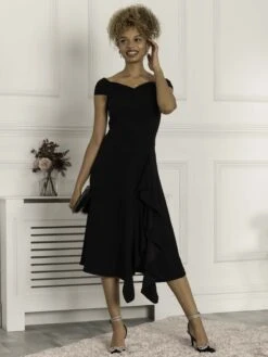 Desiree Frill Fit & Flare Dress, Black -DORIA Clothing Shop D5161 39 Black 5
