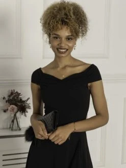 Desiree Frill Fit & Flare Dress, Black -DORIA Clothing Shop D5161 39 Black 6