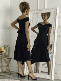 Desiree Frill Fit & Flare Dress, Navy -DORIA Clothing Shop D5161 39 Navy 2