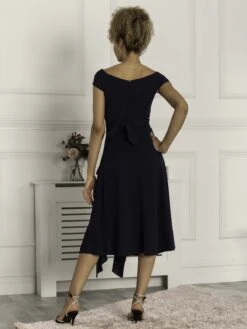 Desiree Frill Fit & Flare Dress, Navy -DORIA Clothing Shop D5161 39 Navy 5
