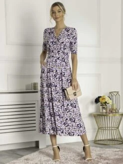 Jolie Moi Quinna Wrap Front Maxi Dress, Navy Floral -DORIA Clothing Shop D621 133 NavyFloral 3