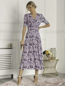 Jolie Moi Quinna Wrap Front Maxi Dress, Navy Floral -DORIA Clothing Shop D621 133 NavyFloral 4