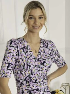 Jolie Moi Quinna Wrap Front Maxi Dress, Navy Floral -DORIA Clothing Shop D621 133 NavyFloral 6