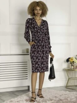Jolie Moi Danielle Long Sleeve Dress, Navy Floral 11 Jolie Moi Danielle Long Sleeve Dress, Navy Floral -DORIA Clothing Shop DLY362 6 NavyFloral 2