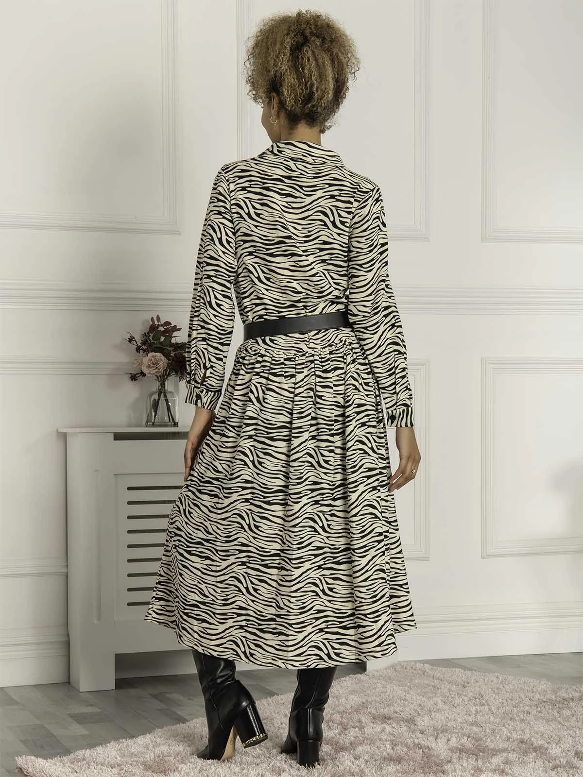 Jolie Moi Print Woven Maxi Shirt Dress, White Animal 3 Jolie Moi Print Woven Maxi Shirt Dress, White Animal - Image 3