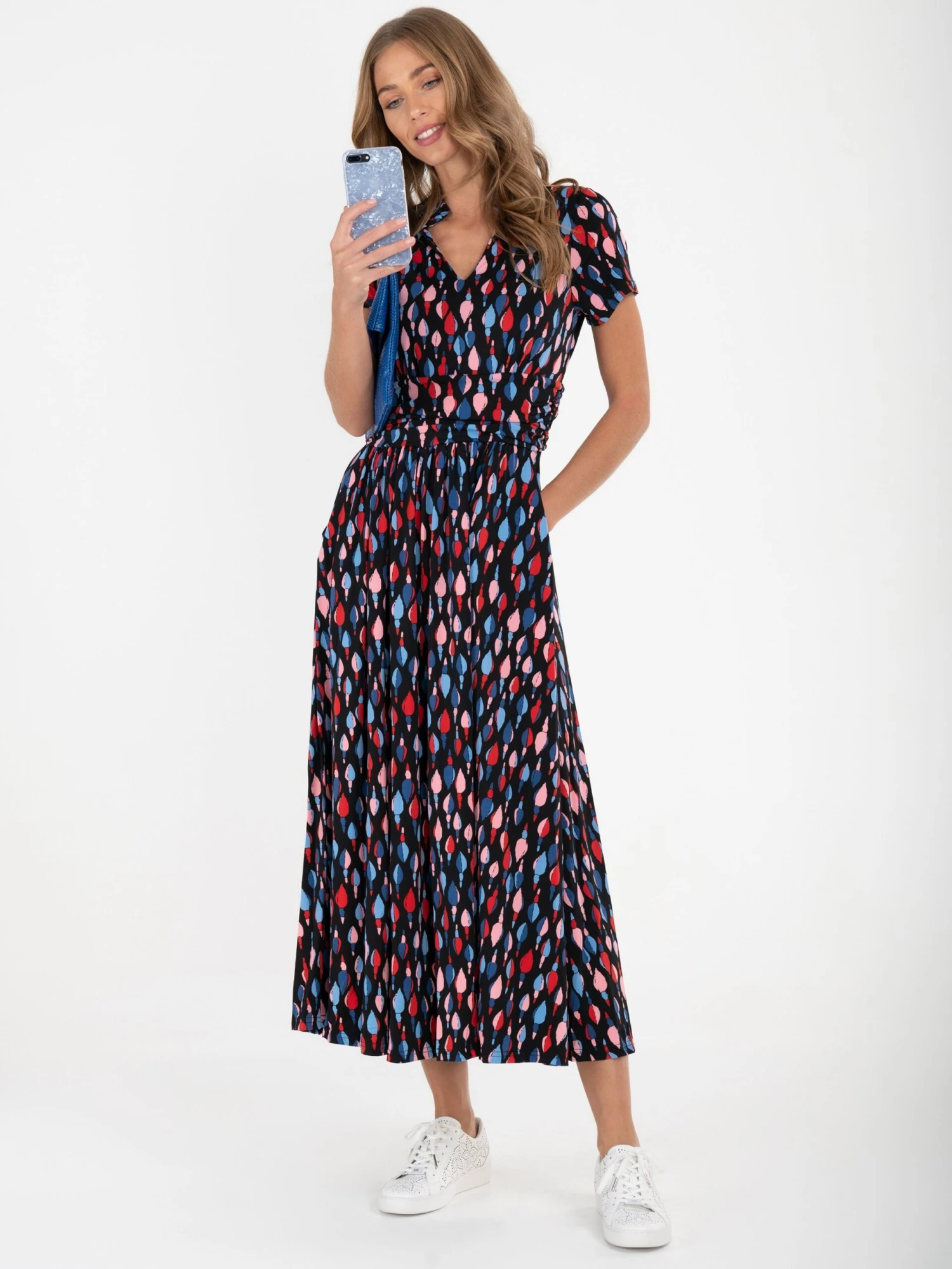 Stand Collar V Neck Maxi Dress 1 Stand Collar V Neck Maxi Dress