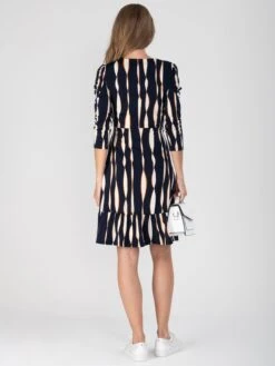 Retro Geometric Flare Hem Dress, Navy Wave -DORIA Clothing Shop DSC 0124 af25f483 b475 4ef7 81c0 6f245c998b2c