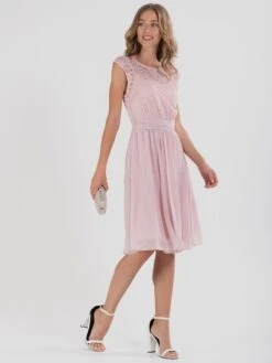 Basia Floral Lace Midi Dress, Light Pink -DORIA Clothing Shop DSC 0546 9b295edc 998b 4a52 922c cd5da213ddab