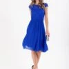 Basia Floral Lace Midi Dress, Royal Blue
