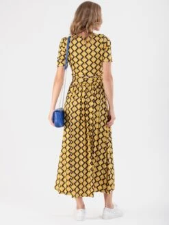 Sleeved Jersey Maxi Dress, Yellow Geo -DORIA Clothing Shop DSC 1228 5def15ee d676 4819 9ac1 43235af207cb