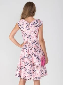 Retro Crossover Bust Swing Dress, Pink Floral 10 Retro Crossover Bust Swing Dress, Pink Floral -DORIA Clothing Shop DSC 9618 0849b38d 37dd 4c82 92a4 4a53b841bce2