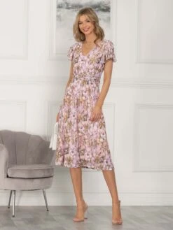 Viviana Mesh Midi Dress, Light Pink -DORIA Clothing Shop DW 8373 LightPink 2