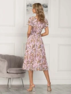 Viviana Mesh Midi Dress, Light Pink -DORIA Clothing Shop DW 8373 LightPink 3