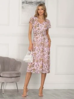 Viviana Mesh Midi Dress, Light Pink -DORIA Clothing Shop DW 8373 LightPink 5