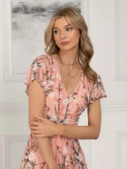 Viviana Mesh Midi Dress, Peach 19 Viviana Mesh Midi Dress, Peach -DORIA Clothing Shop DW 8373 Peach 6