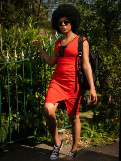 Contrast Trim Bow Detail Wiggle Dress, Red -DORIA Clothing Shop Doryred 1 775ff973 d8fe 4da1 8616 cf1f099d2ebd