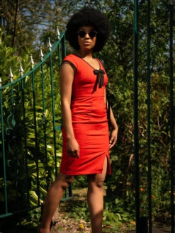 Contrast Trim Bow Detail Wiggle Dress, Red -DORIA Clothing Shop Doryred 3 47e2aecc 5624 4985 8fe7 14069d3f7f30