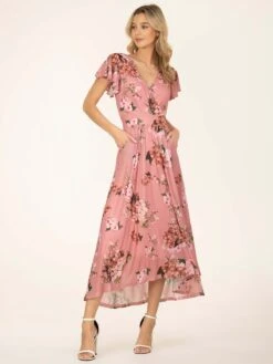 Jolie Moi Eliza Dip Hem Mesh Maxi Dress, Mauve 17 Jolie Moi Eliza Dip Hem Mesh Maxi Dress, Mauve -DORIA Clothing Shop E 13312 Mauve 9