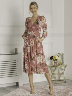 Eileen Long Sleeve Mesh Dress, Dark Mauve -DORIA Clothing Shop EL 3621 DarkMauve 3