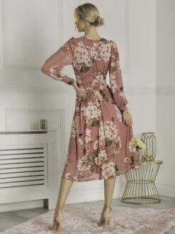 Eileen Long Sleeve Mesh Dress, Dark Mauve -DORIA Clothing Shop EL 3621 DarkMauve 5