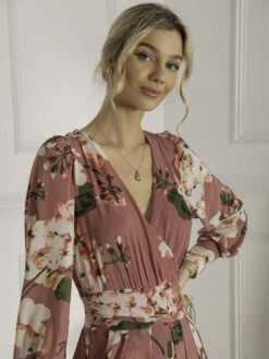 Eileen Long Sleeve Mesh Dress, Dark Mauve -DORIA Clothing Shop EL 3621 DarkMauve 6