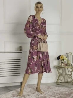 Eileen Long Sleeve Mesh Dress, Dusty Purple 9 Eileen Long Sleeve Mesh Dress, Dusty Purple -DORIA Clothing Shop EL 3621 DustyPurple 4