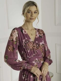 Eileen Long Sleeve Mesh Dress, Dusty Purple 11 Eileen Long Sleeve Mesh Dress, Dusty Purple -DORIA Clothing Shop EL 3621 DustyPurple 6