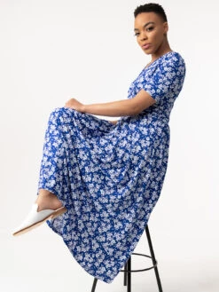 Coleen Wrap Maxi Dress, Blue Floral -DORIA Clothing Shop FD621133BLUEFLORAL 5