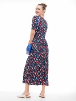 Coleen Jersey Maxi Dress, Navy Multi -DORIA Clothing Shop FD621133NavyMulti 4