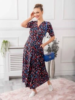 Coleen Jersey Maxi Dress, Navy Multi -DORIA Clothing Shop FD621133NavyMulti 7