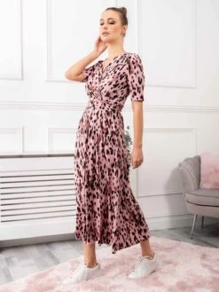 Coleen Jersey Maxi Dress, Pink Abstract 17 Coleen Jersey Maxi Dress, Pink Abstract -DORIA Clothing Shop FD621133PinkAbstract 7