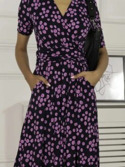 Coleen Wrap Maxi Dress, Navy Spot -DORIA Clothing Shop FD621133 NavySpot 5