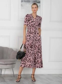 Coleen Jersey Maxi Dress, Pink Abstract 13 Coleen Jersey Maxi Dress, Pink Abstract -DORIA Clothing Shop FD621133 PinkAbstract 1
