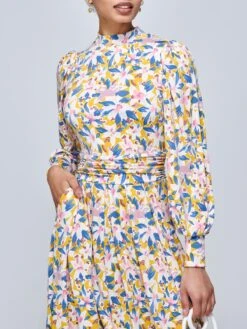 Jolie Moi Vesper Long Sleeve Midi Dress, Yellow Floral 8 Jolie Moi Vesper Long Sleeve Midi Dress, Yellow Floral -DORIA Clothing Shop FL 2312 YellowFloral 3 a117f475 2876 4ae9 8a73 7f29c0c263a2