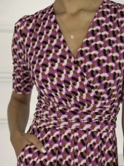 Georgia Geometric Jersey Maxi Dress, Pink -DORIA Clothing Shop G 621137 Pink 5