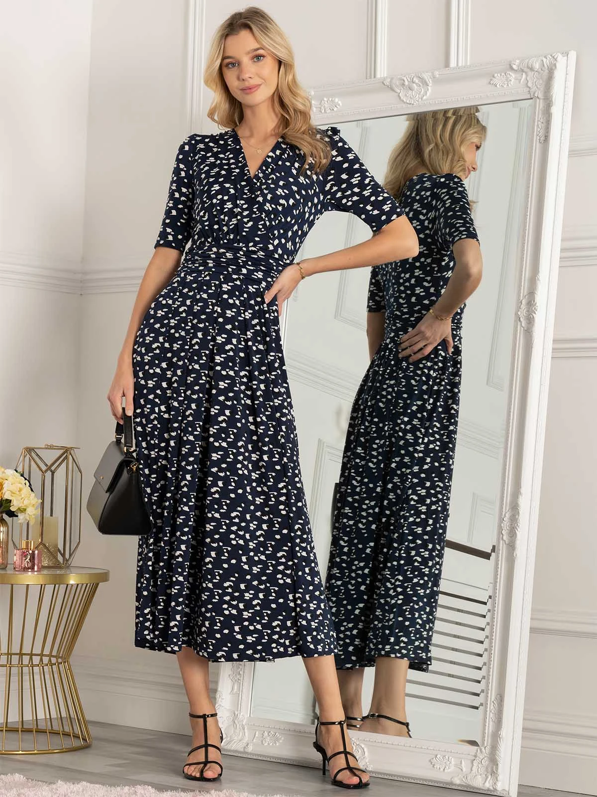 Jolie Moi Genesis Wrap Front Maxi Dress, Dark Teal 1 Jolie Moi Genesis Wrap Front Maxi Dress, Dark Teal