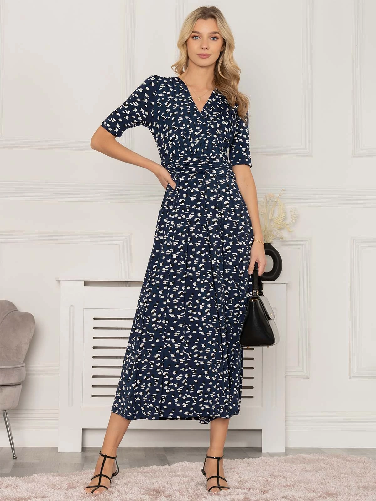 Jolie Moi Genesis Wrap Front Maxi Dress, Dark Teal 2 Jolie Moi Genesis Wrap Front Maxi Dress, Dark Teal - Image 2