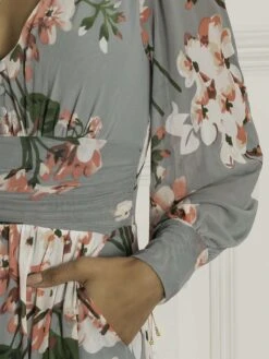 Gianna Long Sleeve Mesh Dress, Dusty Green -DORIA Clothing Shop GH 2378 DustyGreen 5