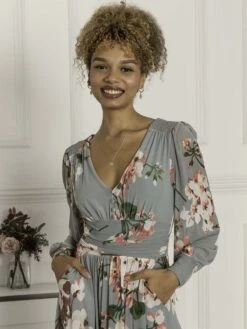 Gianna Long Sleeve Mesh Dress, Dusty Green -DORIA Clothing Shop GH 2378 DustyGreen 6