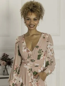 Gianna Long Sleeve Mesh Dress, Dusty Pink -DORIA Clothing Shop GH 2378 DustyPink 5