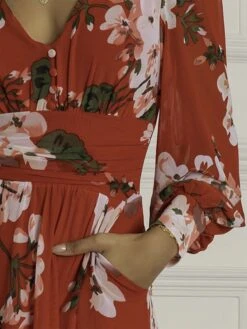 Jolie Moi Gianna Long Sleeve Mesh Midi Dress, Red Floral 8 Jolie Moi Gianna Long Sleeve Mesh Midi Dress, Red Floral -DORIA Clothing Shop GH 2378 RedFloral 5