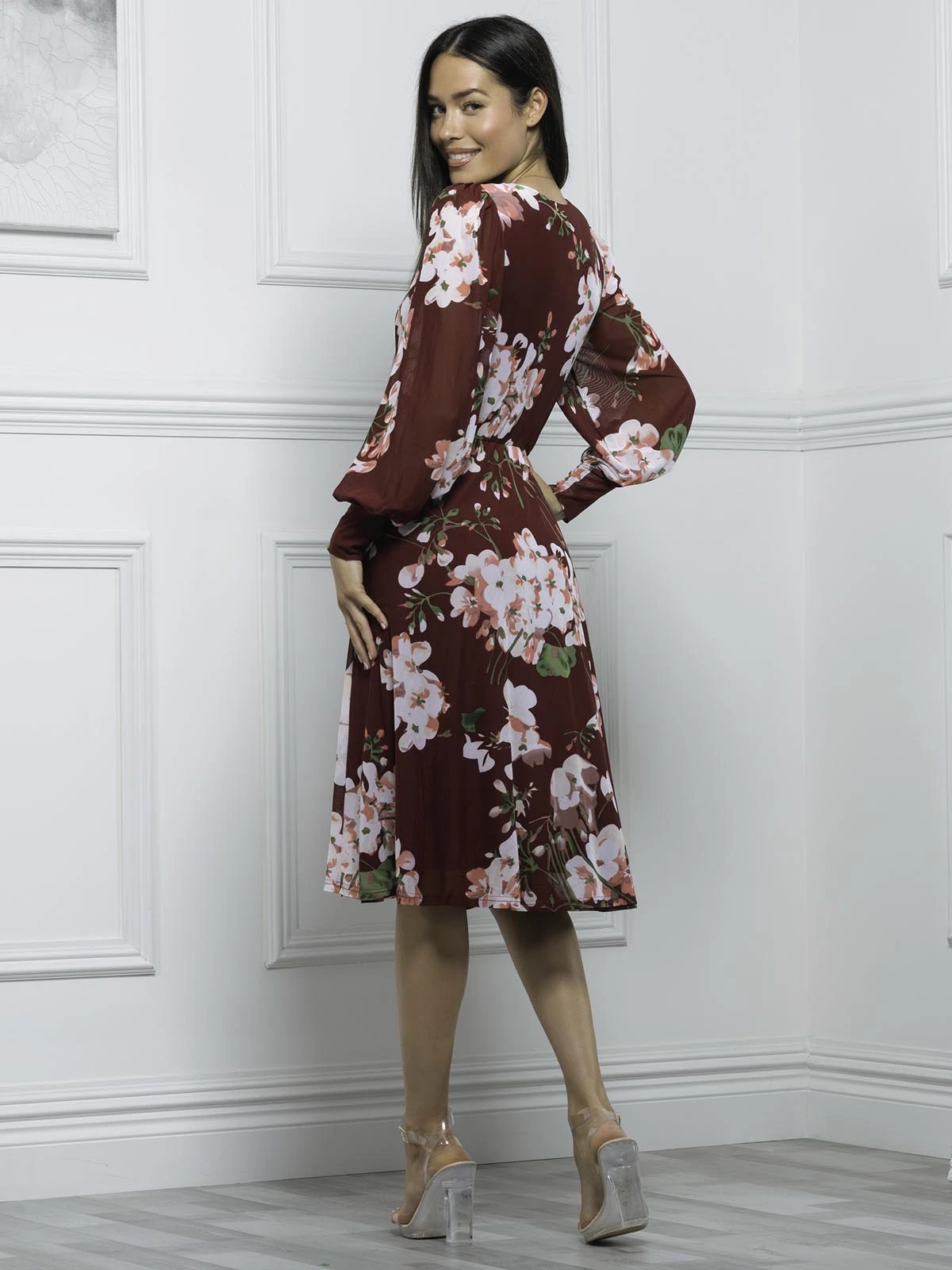 Gabriel Twist Waist Swing Dress, Floral Multi 2 Gabriel Twist Waist Swing Dress, Floral Multi - Image 2