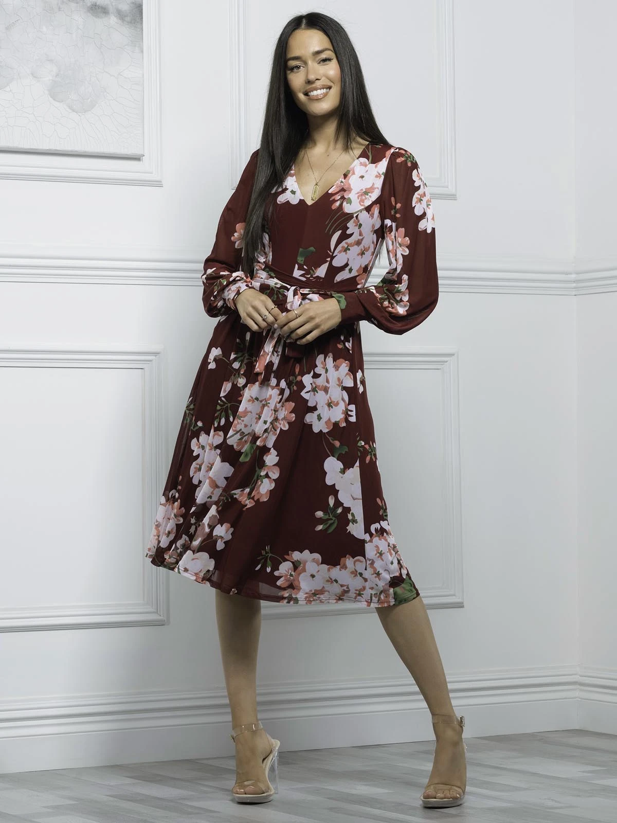 Gabriel Twist Waist Swing Dress, Floral Multi 1 Gabriel Twist Waist Swing Dress, Floral Multi