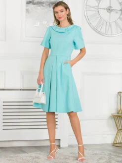 Jolie Moi Valencia Button Collar Dress, Baby Blue -DORIA Clothing Shop GH151 82 BabyBlue 2