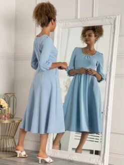 Jolie Moi Bell Sleeve Midi Dress, Blue -DORIA Clothing Shop H 275 Blue 2 6620314a 8839 41b8 a0ae c0b435a33135