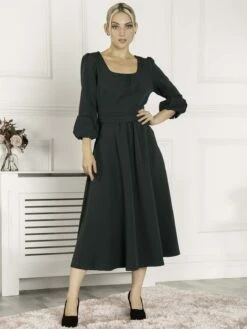 Jolie Moi Bell Sleeve Midi Dress, Dark Green -DORIA Clothing Shop H 275 DarkGreen 3 3fbe0a1c 0269 4038 98f4 b21970f69306