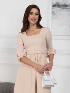 Jolie Moi Bell Sleeve Midi Dress, Oyster 10 Jolie Moi Bell Sleeve Midi Dress, Oyster -DORIA Clothing Shop H 275 Oyter 5