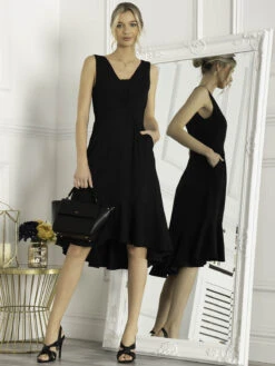 Jolie Moi Palmer Dip Hem Shift Dress, Black 7 Jolie Moi Palmer Dip Hem Shift Dress, Black -DORIA Clothing Shop HQ 172 Black 1