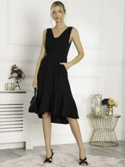 Jolie Moi Palmer Dip Hem Shift Dress, Black